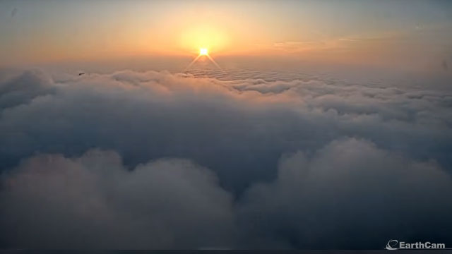 Chicago Skyline Under Rolling Fog 